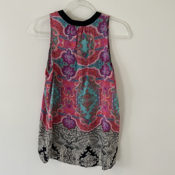 vanessa virginia anthropologie pink sheer paisley print sleeveless boho - Picture 5 of 8